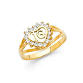 14K Yellow Gold CZ 16 Years Ring