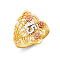 14K Yellow White Rose Gold 15 Years Ring