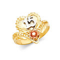 14K Yellow White Rose Gold 15 Years Ring