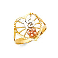 14K Yellow White Rose Gold 15 Years Ring