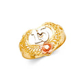 14K Yellow White Rose Gold 15 Years Ring