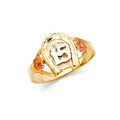 14K Yellow White Rose Gold 15 Years Ring