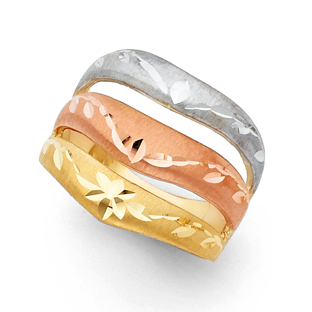 14K Yellow White Rose Gold Semanario Ring