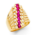 14K Yellow Gold CZ Semanario Ring