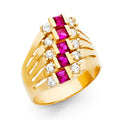 14K Yellow Gold CZ Semanario Ring