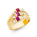 14K Yellow Gold CZ Semanario Ring