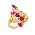 14K Yellow Gold CZ Mothers Ring