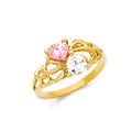 14K Yellow Gold CZ Mothers Ring
