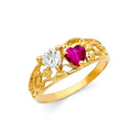 14K Yellow Gold CZ Mothers Ring