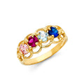 14K Yellow Gold CZ Mothers Ring