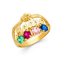 14K Yellow Gold CZ Mothers Ring