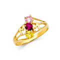 14K Yellow Gold CZ Mothers Ring