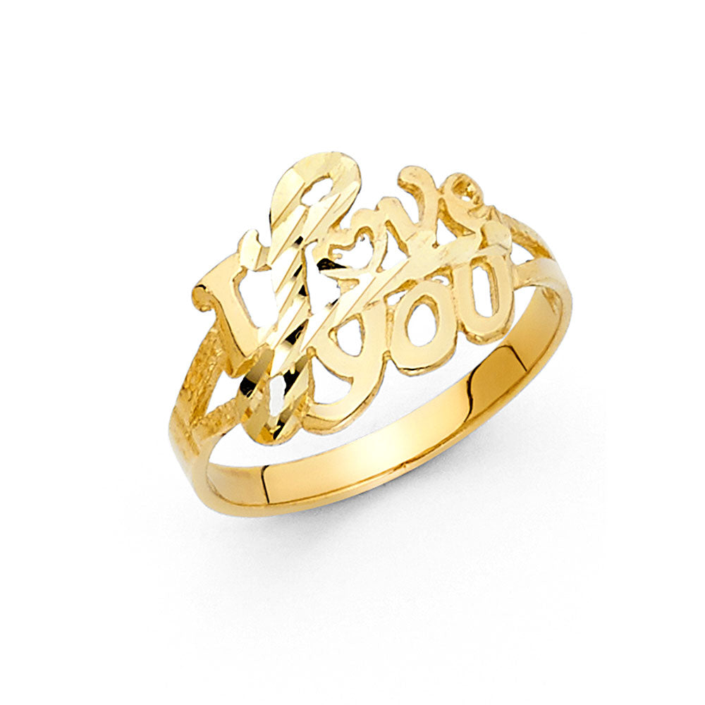 14K Yellow Gold I Love You Ring