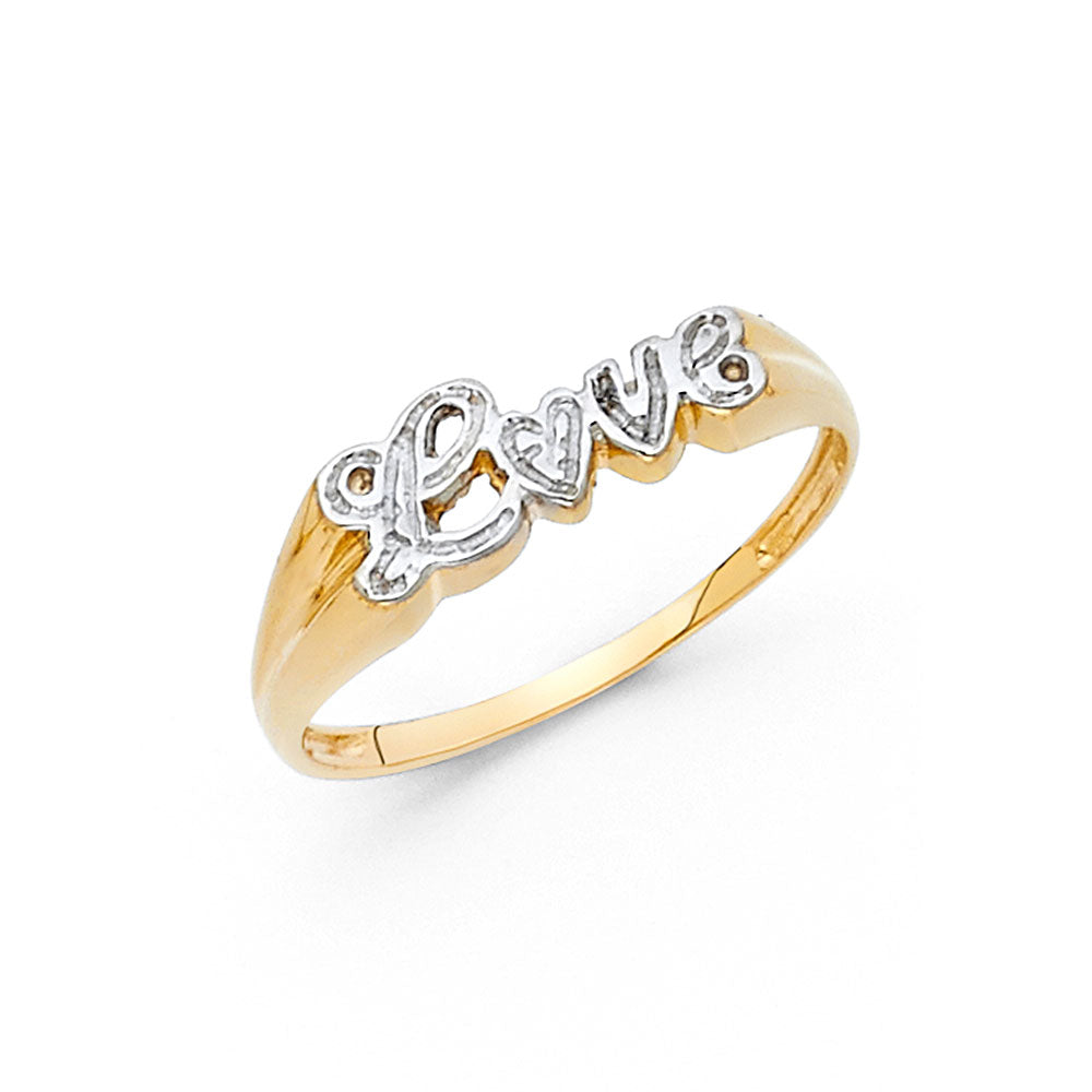 14K Two Tone Gold Love Ring