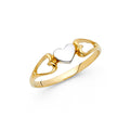 14K Two Tone Gold Fancy Heart Ring