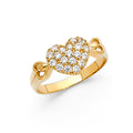 14K Yellow Gold CZ Fancy Heart Ring