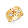 14K Yellow White Rose Gold Fancy Flower Ring
