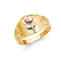 14K Yellow White Rose Gold Fancy Flower Ring