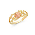 14K Two Tone Gold Fancy Flower Ring