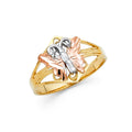14K Two Tone Gold Fancy Butterfly Ring