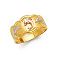 14K Yellow White Rose Gold Fancy Dolphin Ring