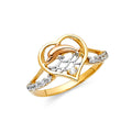 14K Yellow White Rose Gold Fancy Dolphin Ring