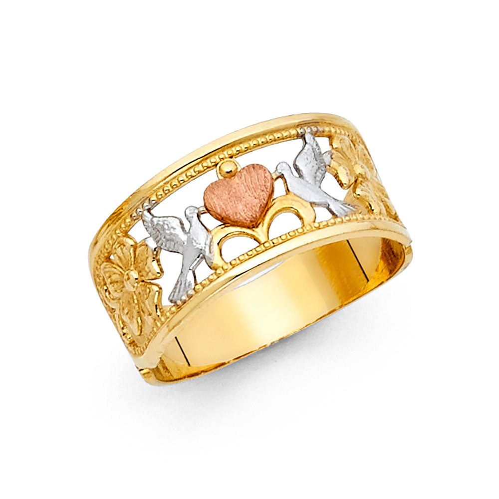 14K Yellow White Rose Gold Fancy Ring
