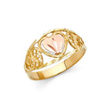14K Two Tone Gold Fancy Heart Ring