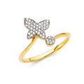 14K Two Tone Gold CZ Fancy Ring