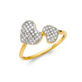 14K Two Tone Gold CZ Fancy Ring