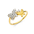14K Two Tone Gold CZ Fancy Ring