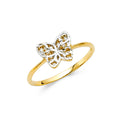 14K Two Tone Gold CZ Fancy Ring