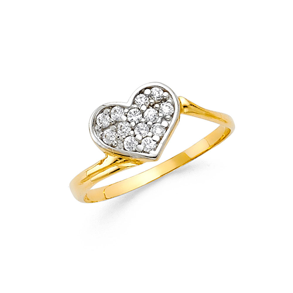 14K Two Tone Gold CZ Fancy Ring