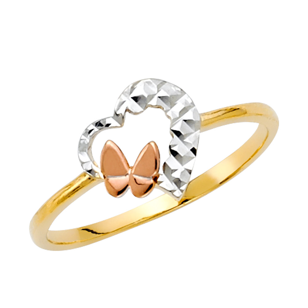 14K Two Tone Gold CZ Fancy Ring