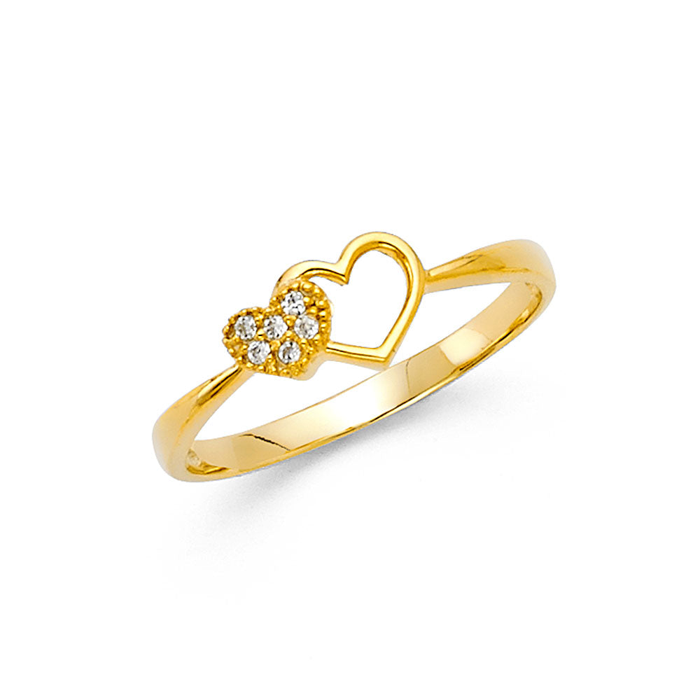 14K Yellow Gold CZ Fancy Ring