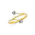 14K Two Tone Gold CZ Fancy Ring