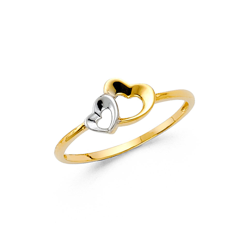 14K Two Tone Gold CZ Fancy Ring