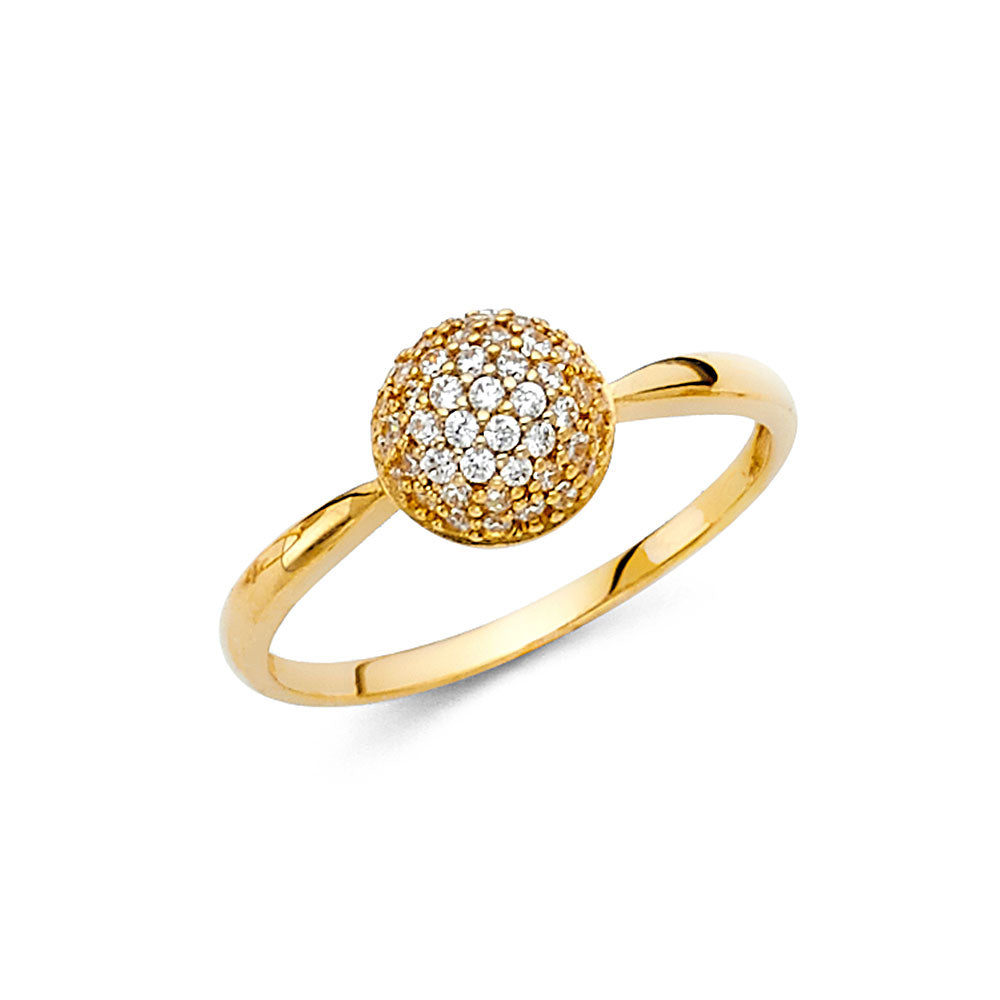 14K Yellow Gold CZ Fancy Ring