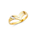 14K Yellow Gold CZ Fancy Ring