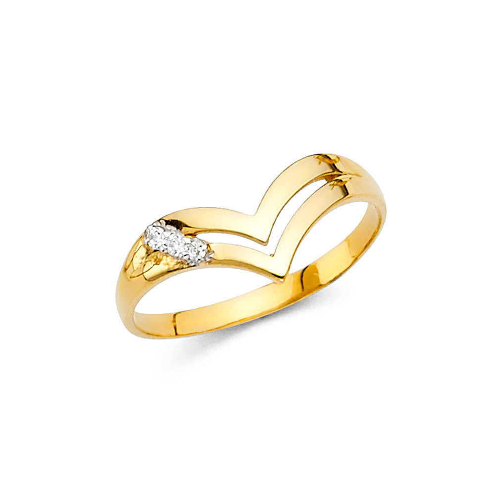 14K Yellow Gold CZ Fancy Ring
