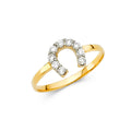 14K Two Tone Gold CZ Fancy Ring