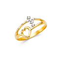 14K Two Tone Gold CZ Fancy Ring