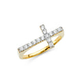 14K Two Tone Gold CZ Fancy Ring