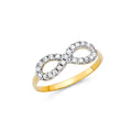 14K Two Tone Gold CZ Fancy Ring
