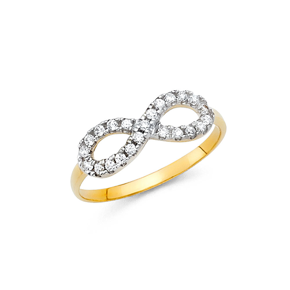 14K Two Tone Gold CZ Fancy Ring