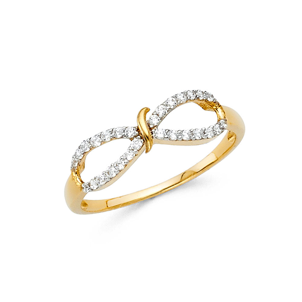 14K Two Tone Gold CZ Fancy Ring