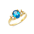 14K Yellow Gold CZ Fancy Ring
