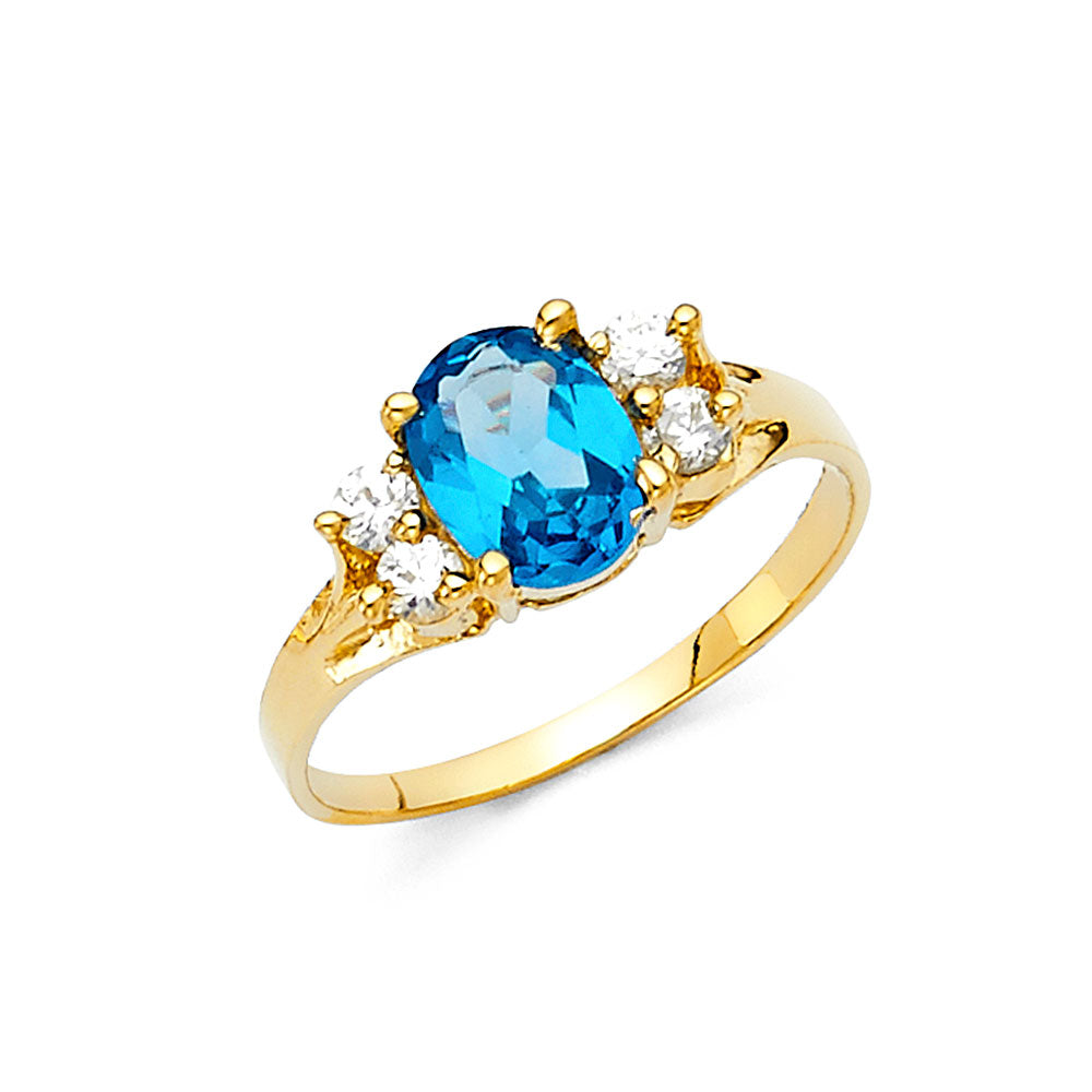 14K Yellow Gold CZ Fancy Ring