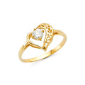 14K Yellow Gold CZ Fancy Ring