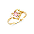 14K Yellow Gold CZ Fancy Ring